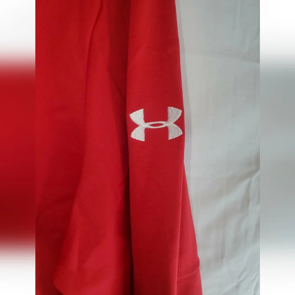 New Under Armour Men's XL Red Qualifier 1/4 Zip Pullover Long Sleeve ColdGear - Picture 3 of 5
